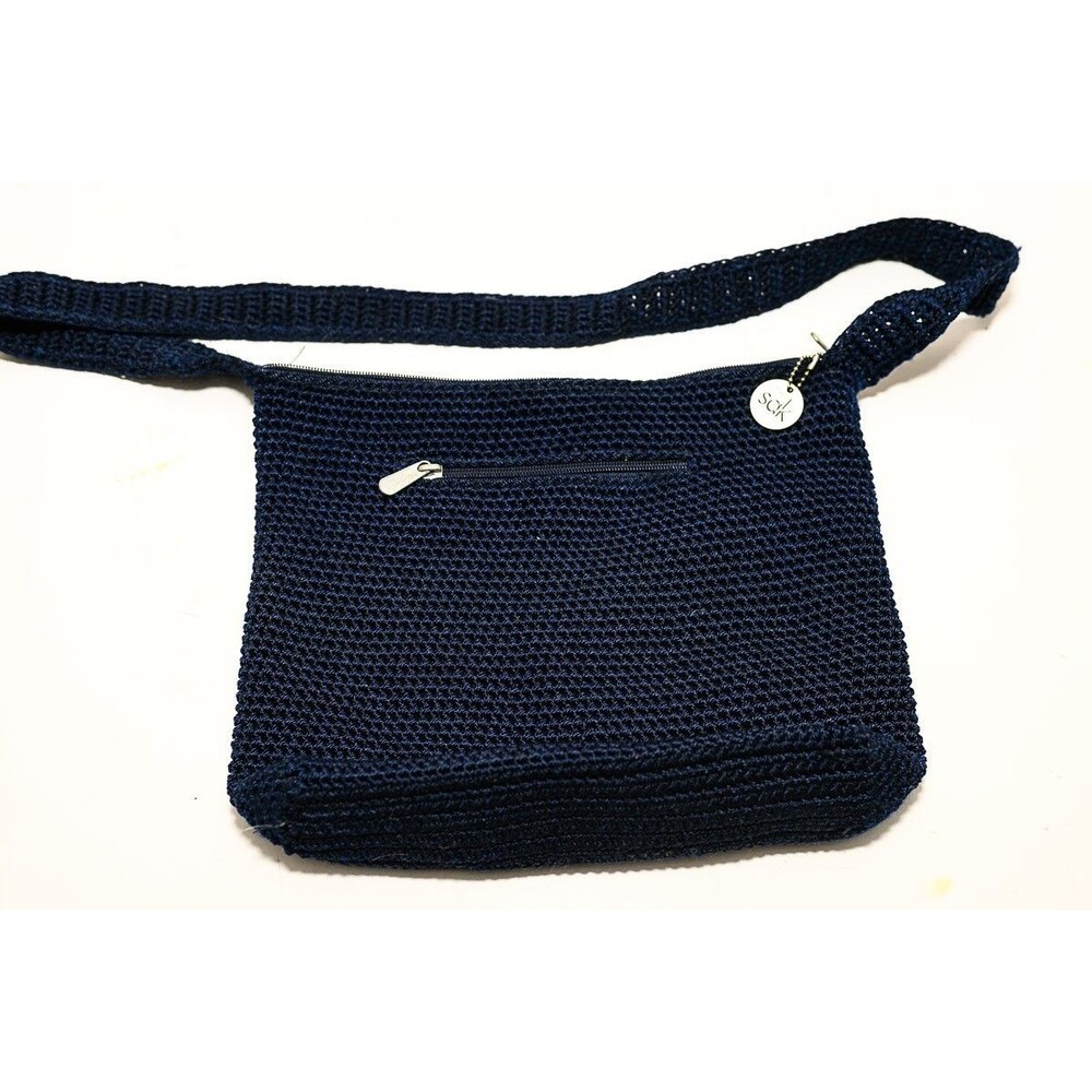 The Sak navy Blue crochet handbag purse shoulder bag pocket book